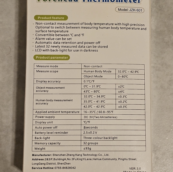 Forehead Thermometer No-Touch Thermometer Infrared Fever Thermometer - Picture 4 of 8